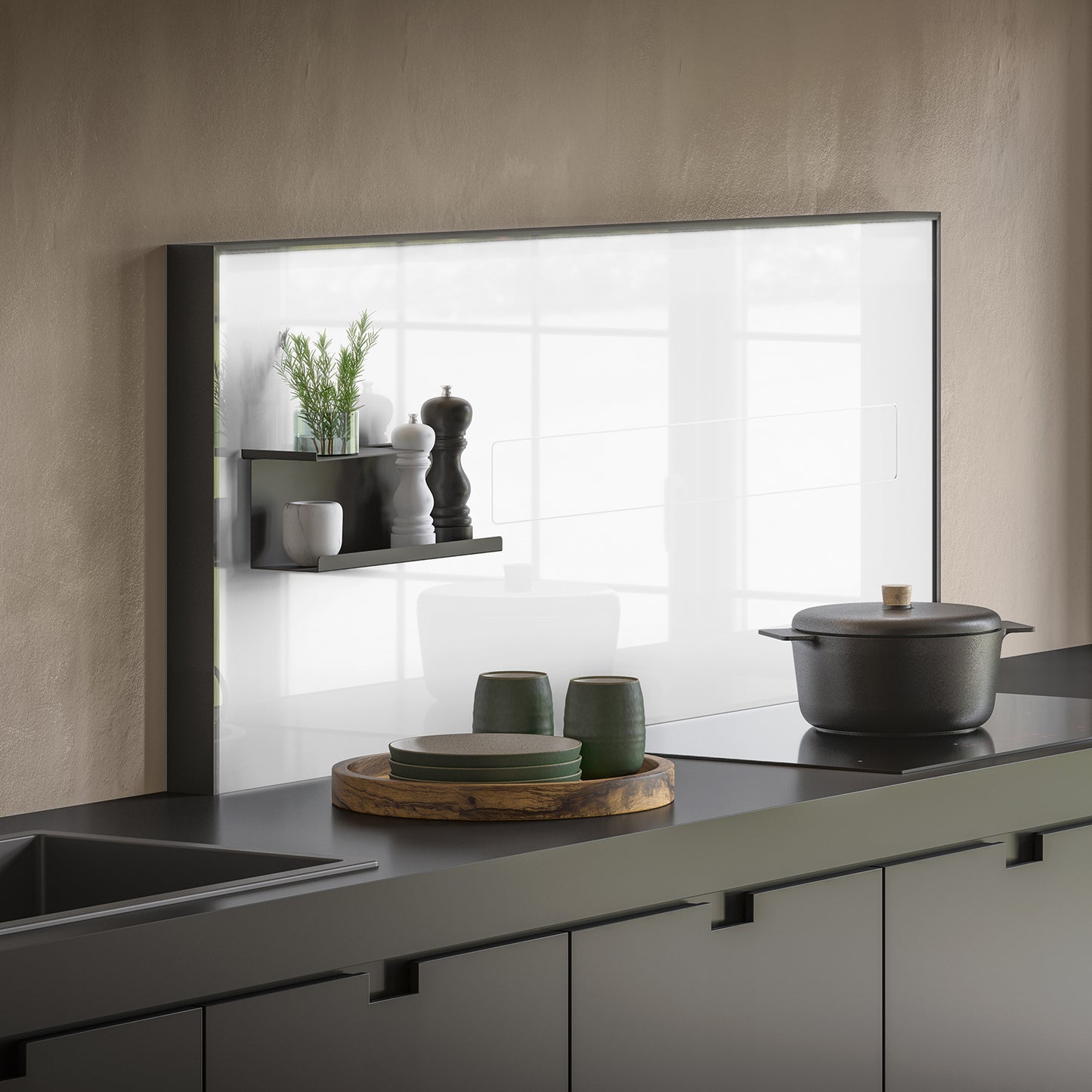 Falmec Air Wall mit magnetisch positionierbarem Zubehör