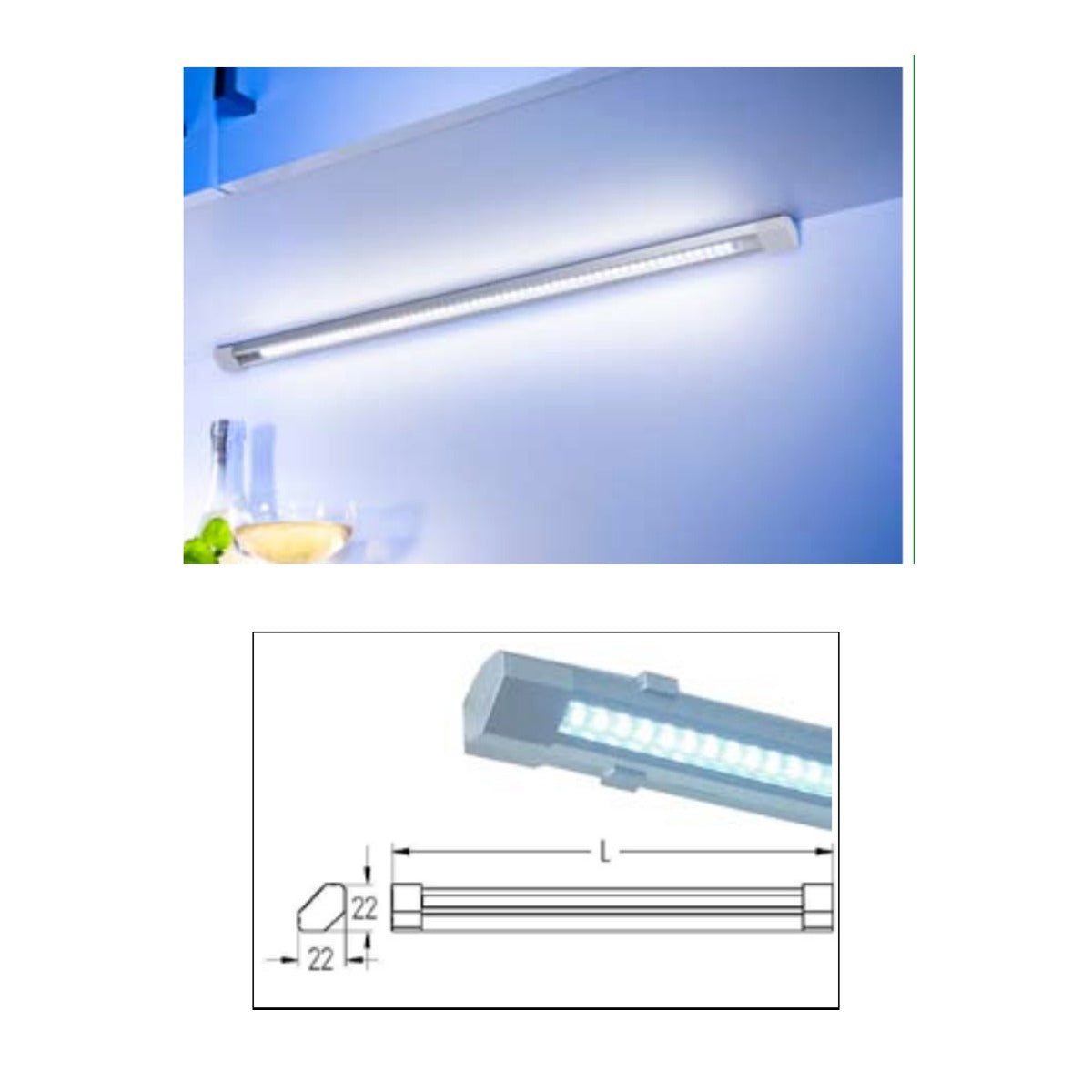 Thebo LED 69 Aluminium-Eckprofil 600 mm 3600 K