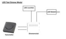 Thebo LED Tast Dimmer Modul und Taster schwarz