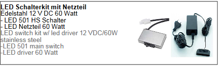 Thebo LED Schalterkit mit Netzteil