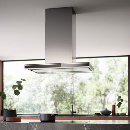 Falmec Lumina LED NRS Wandhaube 90 cm Schwarz in einer Küche