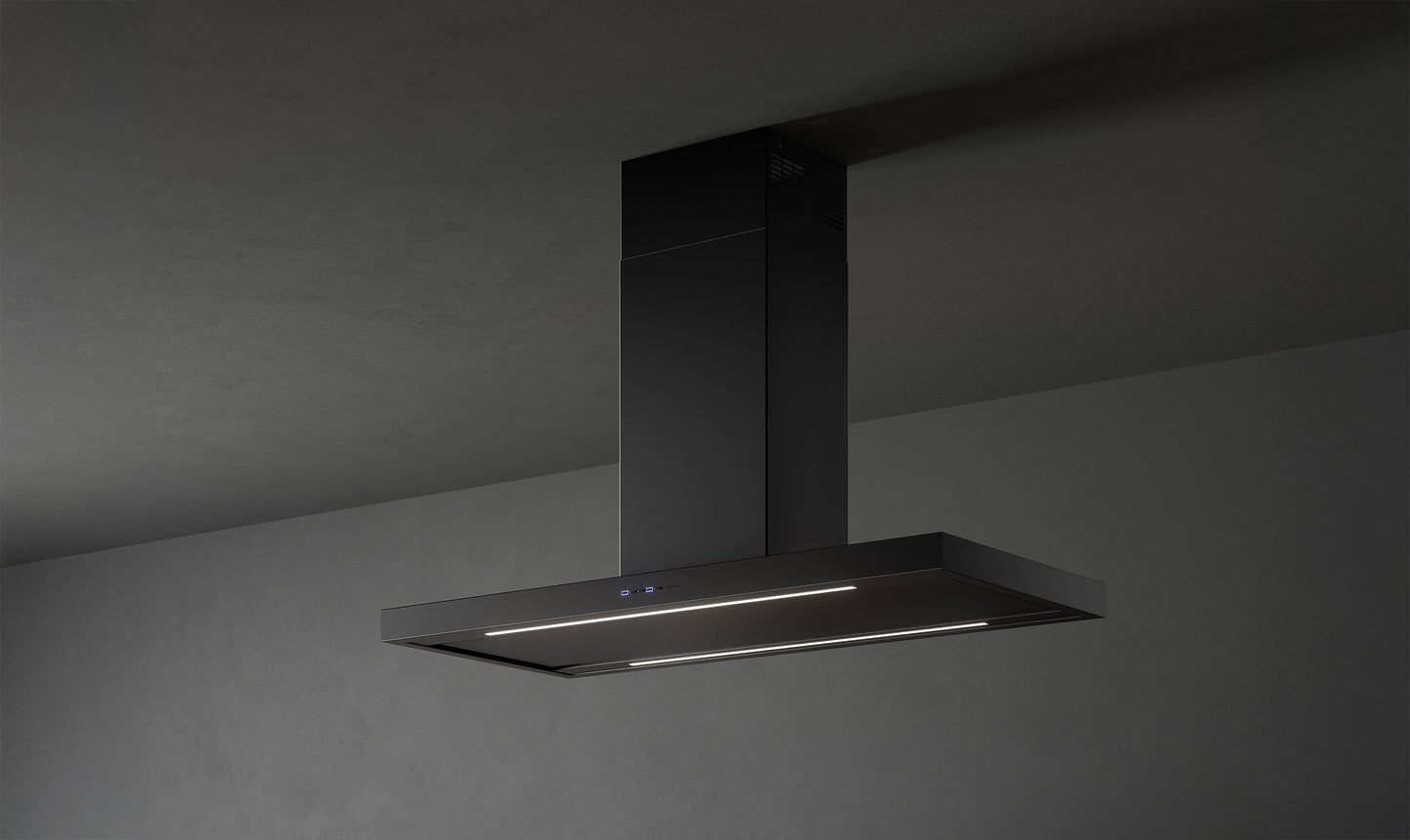 Falmec Plane Plus Inselhaube 120 cm Schwarz – Produktansicht