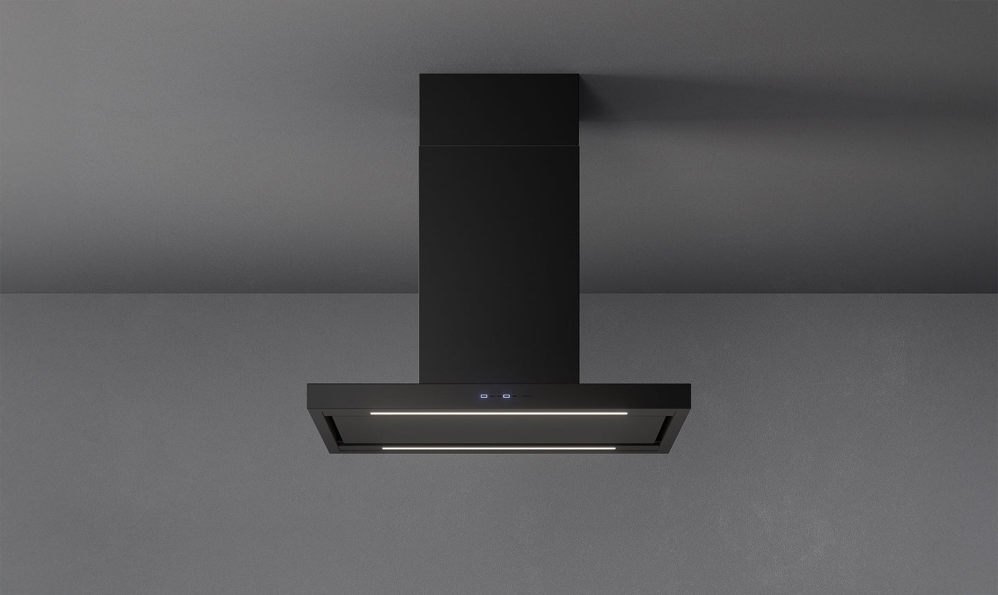 Falmec Plane Plus NRS Wandhaube 90 cm Schwarz – Frontansicht
