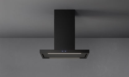 Falmec Plane Plus NRS Wandhaube 90 cm Schwarz – Frontansicht
