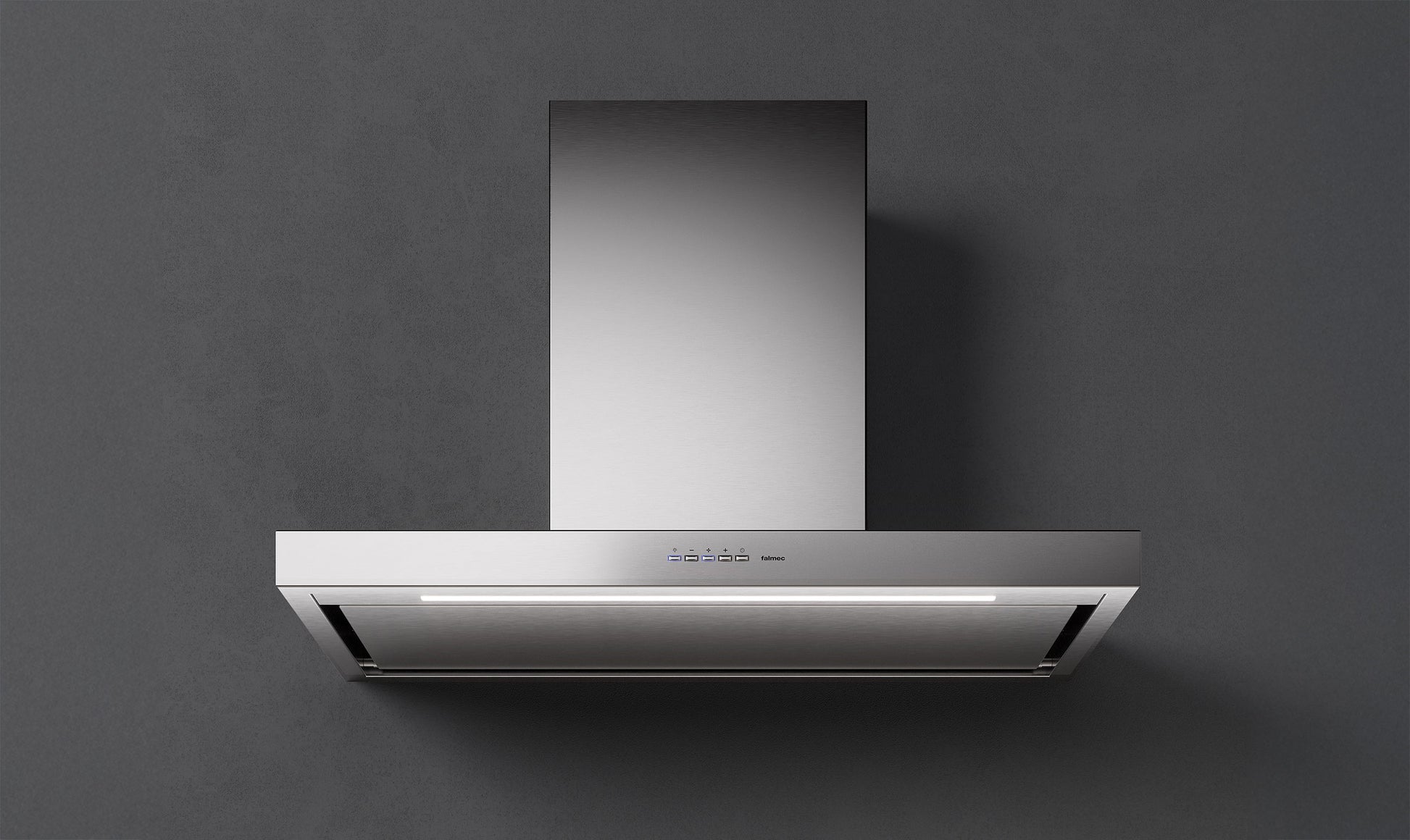 Falmec Plane Plus NRS Wandhaube 120 cm Edelstahl – Frontansicht