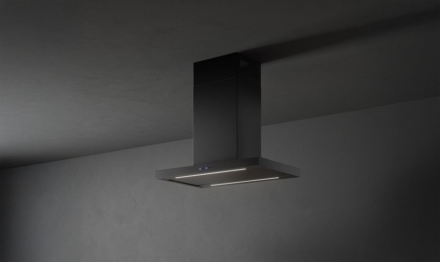 Falmec Plane Plus NRS Inselhaube 90 cm Schwarz – Produktansicht