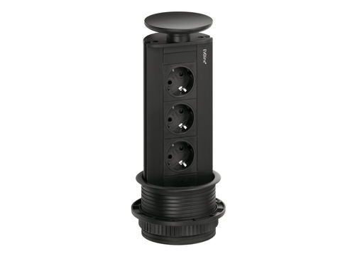 Naber Evoline® Port 1 mit Schukosteckdose, Deckel und Profil schwarz matt - 8031174