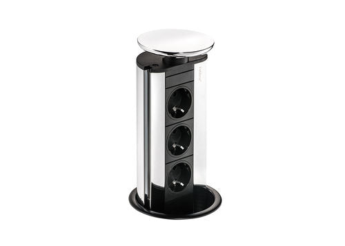 Naber Evoline® Port 1 mit schweizer Steckdosen, Deckel silberfarbig - 8031141