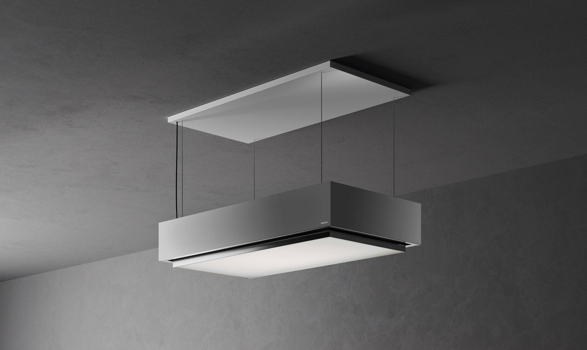 Falmec Levante Up & Down Inselhaube 120 cm Schwarz