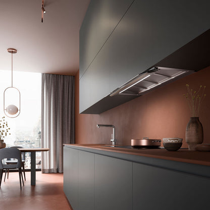 Falmec Virgola Touch NRS Einbauhaube 120 cm Edelstahl in einer Küche