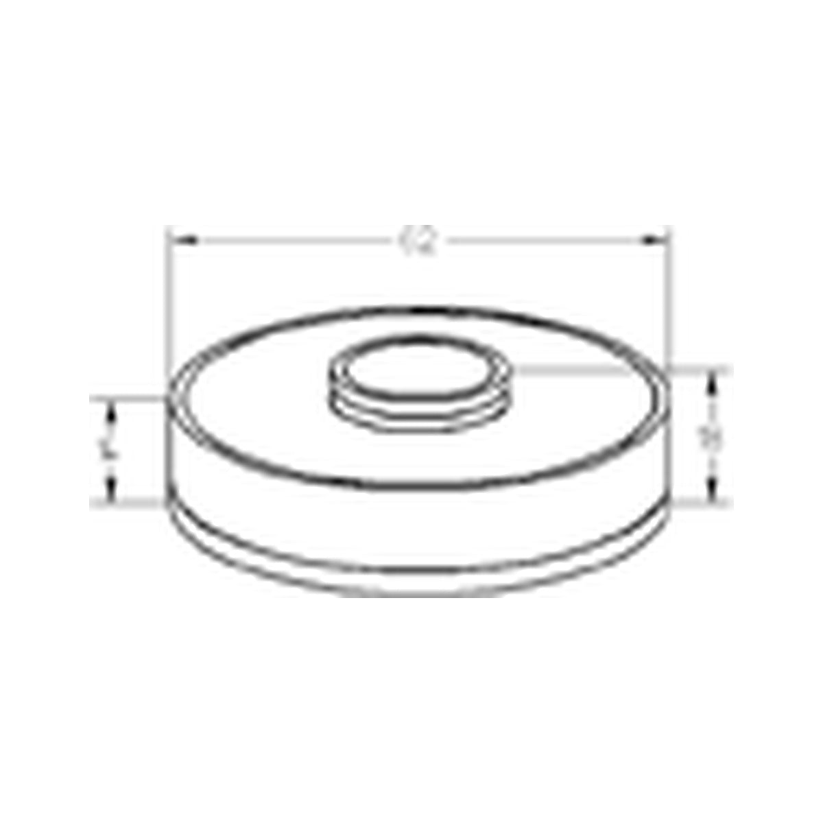 Technische Zeichnung des Thebo Aufbauschalters 2954017 mit 62 mm Durchmesser