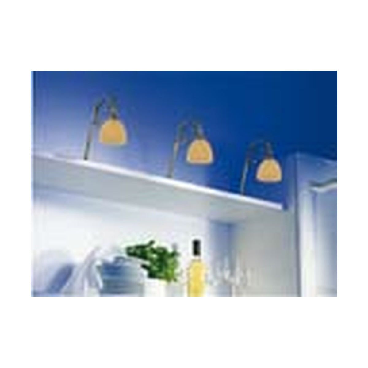 Thebo LED 290 Oberschrankleuchte Altsilber mit braunem Antikglas