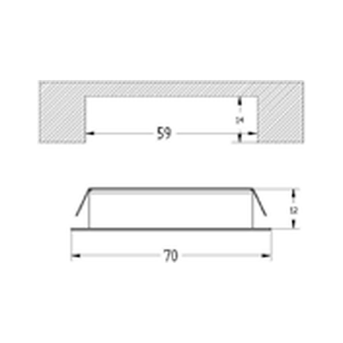 Abmessungen Thebo P-LED 89 SMD 29591406.9: Außendurchmesser 70 mm, Einbauausschnitt 59 mm